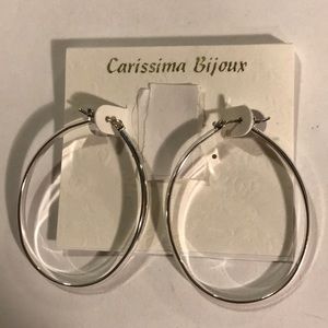 Carissima bijoux silver hoop earrings -(Case7) 567